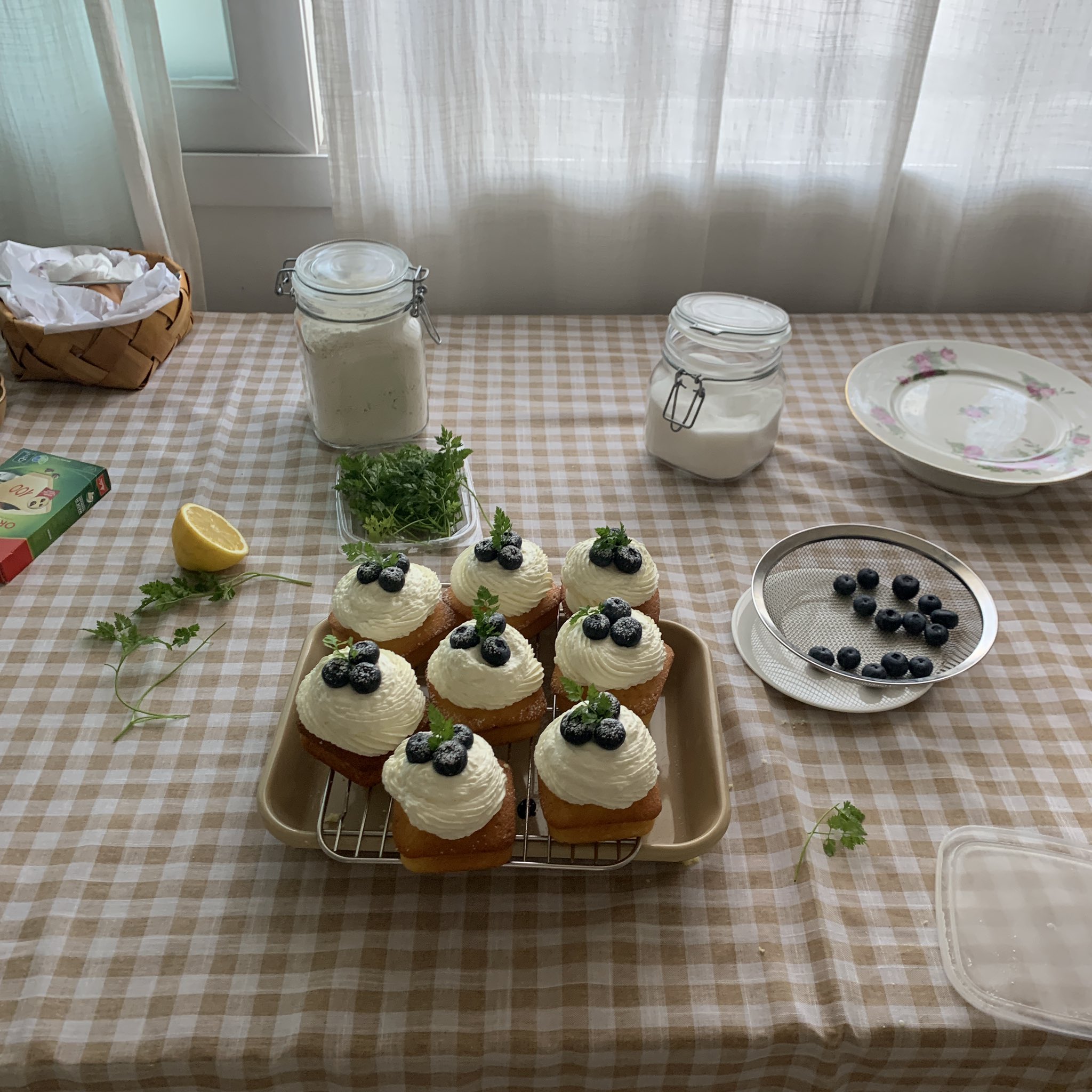 more blueberry compote pound cakes on a plate